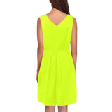 Neon Green Yellow 9k 2 Chryseis Sleeveless Pleated Dress(Model D07) - Objet D'Art