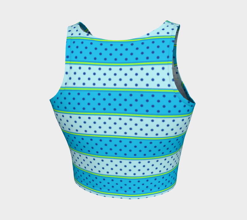 Striped Polkadot Athletic Crop Top - Objet D'Art