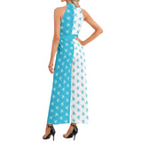 Halter Neck Buckle Belted Jumpsuit - Objet D'Art