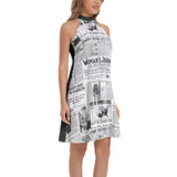 Tie Back Halter Neck Flared Dress - Objet D'Art