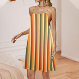 autumn grooves 2 yoga_leggings_template-Recovered-Recovered copy-Recovered-Recovered-Recovered-Recov Drawstring Neck Sleeveless Dress (Model D68) - Objet D'Art