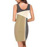 earthtone partitions print Medea Vest Dress (Model D06) - Objet D'Art