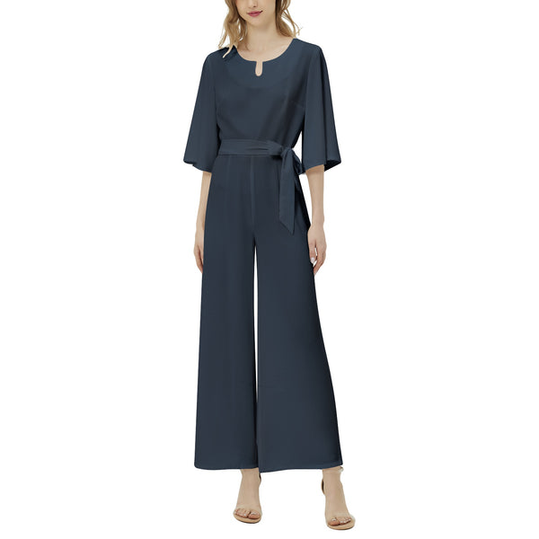 M Kemp Dolman Sleeve Belted Wide Leg Jumpsuit - Objet D'Art