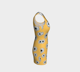 Floral Polka Dot Bodycon Dress - Objet D'Art