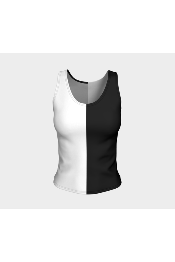 BLACK WHITE FITTED TANK TOP - Objet D'Art