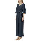 M Kemp Dolman Sleeve Belted Wide Leg Jumpsuit - Objet D'Art