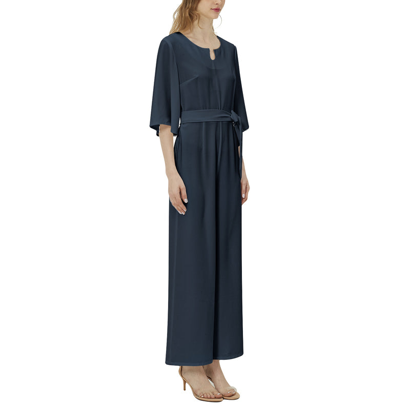 M Kemp Dolman Sleeve Belted Wide Leg Jumpsuit - Objet D'Art