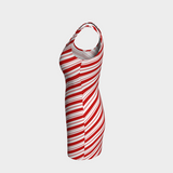 Peppermint Candy Cane Striped Bodycon Dress - Objet D'Art