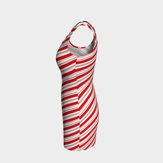 Peppermint Candy Cane Striped Bodycon Dress - Objet D'Art