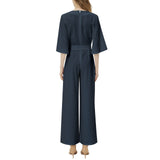 M Kemp Dolman Sleeve Belted Wide Leg Jumpsuit - Objet D'Art