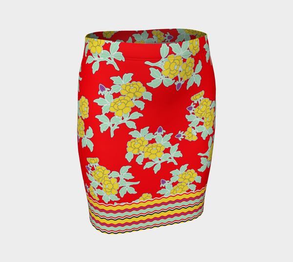 Floral Fitted Skirt - Objet D'Art