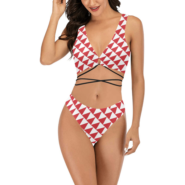 running up print Cross String Bikini Set (Model S29) - Objet D'Art