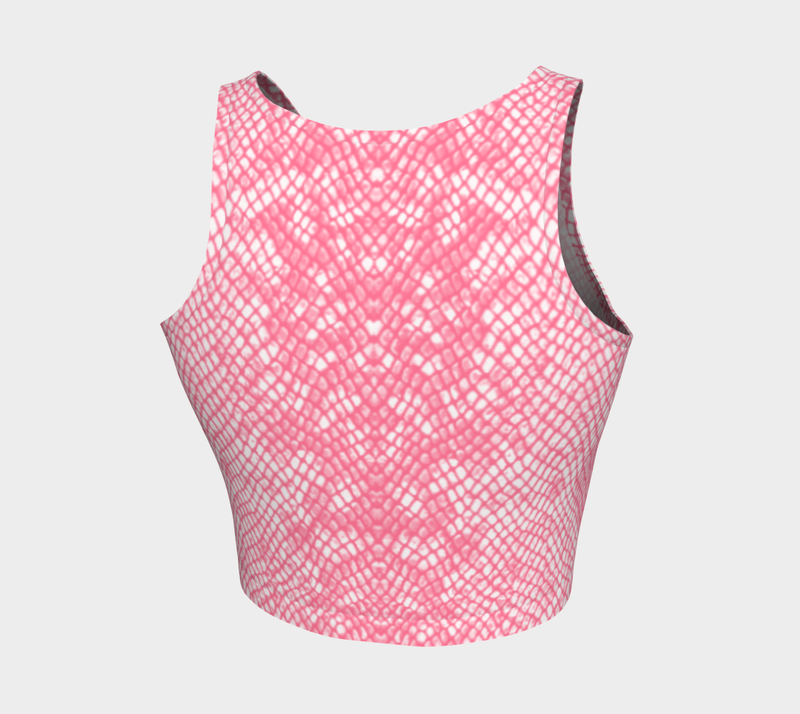 Pink Snakeskin Athletic Crop Top - Objet D'Art