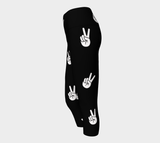 Peace Sign Yoga Capris - Objet D'Art