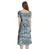 Puff Sleeve Split Thigh Midi Dress - Objet D'Art