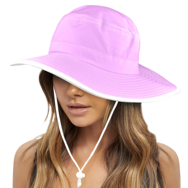 light purple pink solid Wide Brim Bucket Hat - Objet D'Art