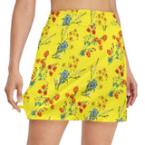 yelllow wildflowr africa Women's Golf Skirt with Pockets (Model D64) - Objet D'Art