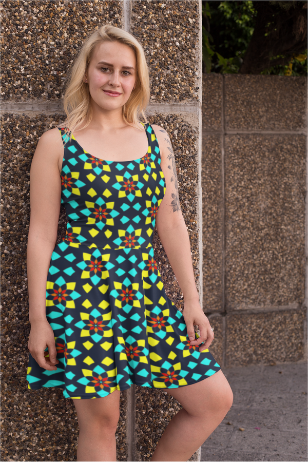 Deconstructed Mandala Skater Dress - Objet D'Art