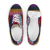 Multicolored Snakeskin Print Men’s lace-up canvas shoes - Objet D'Art