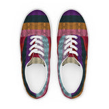 Multicolored Snakeskin Print Men’s lace-up canvas shoes - Objet D'Art