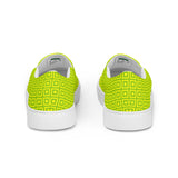 Lime Green Matrix Men’s slip-on canvas shoes - Objet D'Art