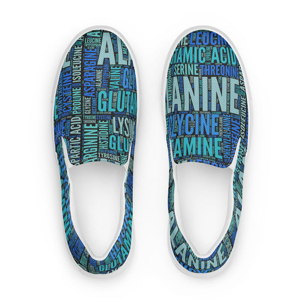 Amino Acid Word Cloud Men’s slip-on canvas shoes - Objet D'Art
