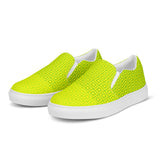 Lime Green Matrix Men’s slip-on canvas shoes - Objet D'Art