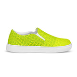 Lime Green Matrix Men’s slip-on canvas shoes - Objet D'Art