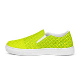 Lime Green Matrix Men’s slip-on canvas shoes - Objet D'Art