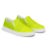 Lime Green Matrix Men’s slip-on canvas shoes - Objet D'Art