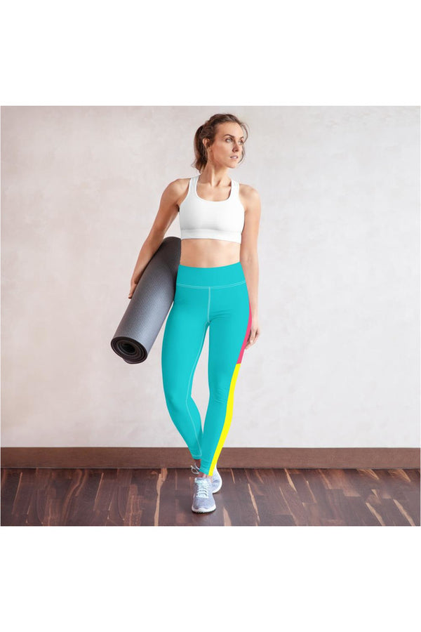 Pink/Yellow/Cyan Yoga Leggings - Objet D'Art