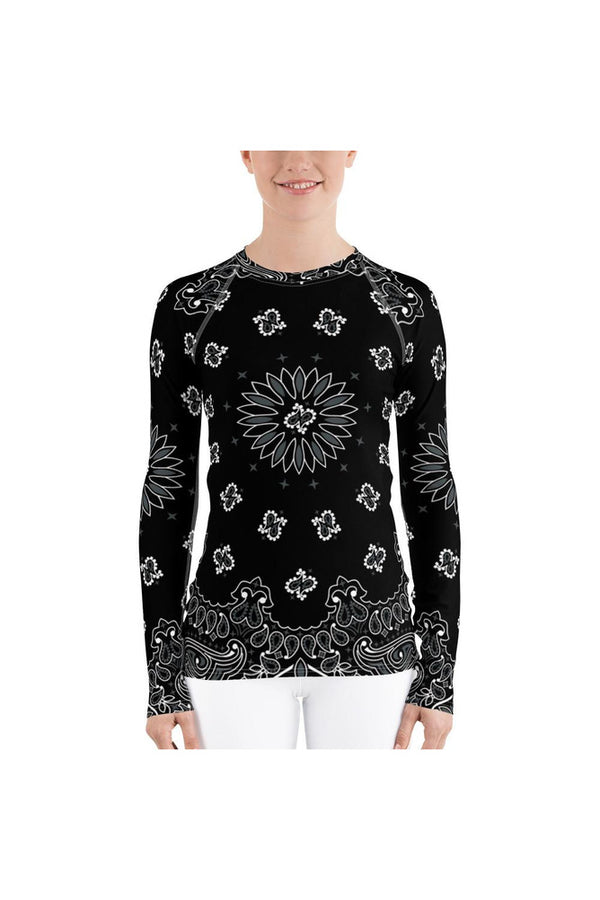 Classic Black Bandana Women's Rash Guard - Objet D'Art