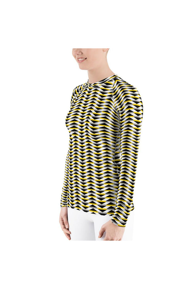 Gold & Black Striped Women's Rash Guard - Objet D'Art