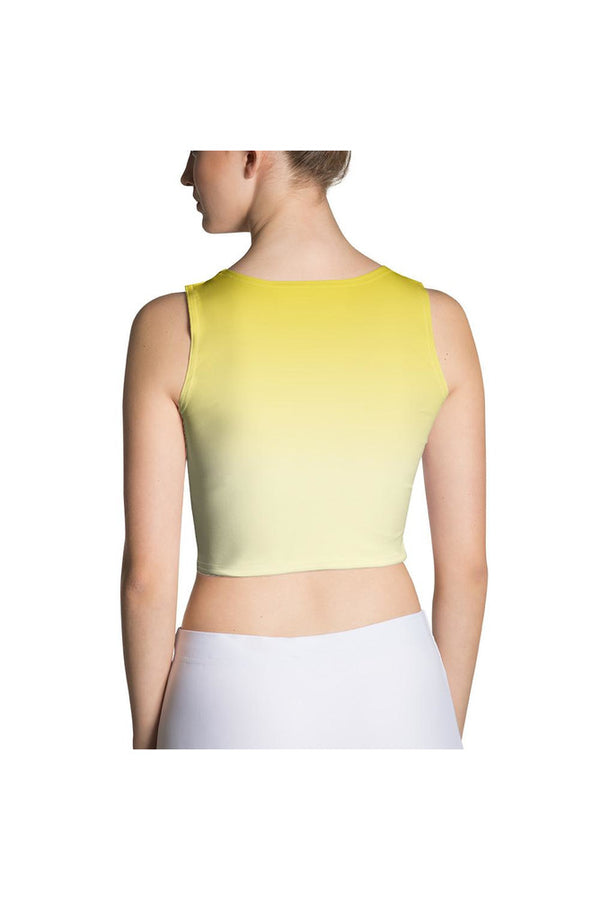 Ombre Yellow to White Sublimation Cut & Sew Crop Top - Objet D'Art