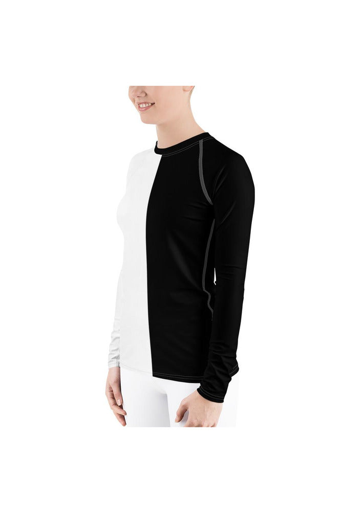 Black and White Women's Rash Guard - Objet D'Art