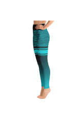 Sea Green Ombre Mid Thigh Yoga Leggings - Objet D'Art