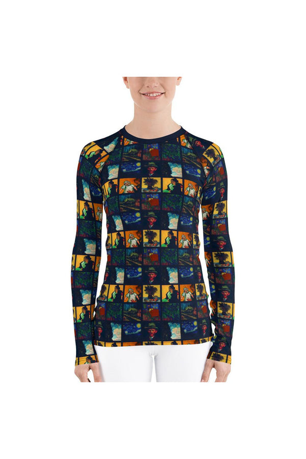 Let's Gogh Casual Women's Rash Guard - Objet D'Art