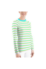 Bright Stripe Women's Rash Guard - Objet D'Art