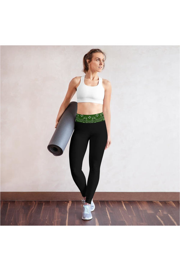 Green Bandana Yoga Leggings - Objet D'Art