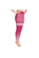 Pink Striped Mid Thigh Yoga Leggings - Objet D'Art