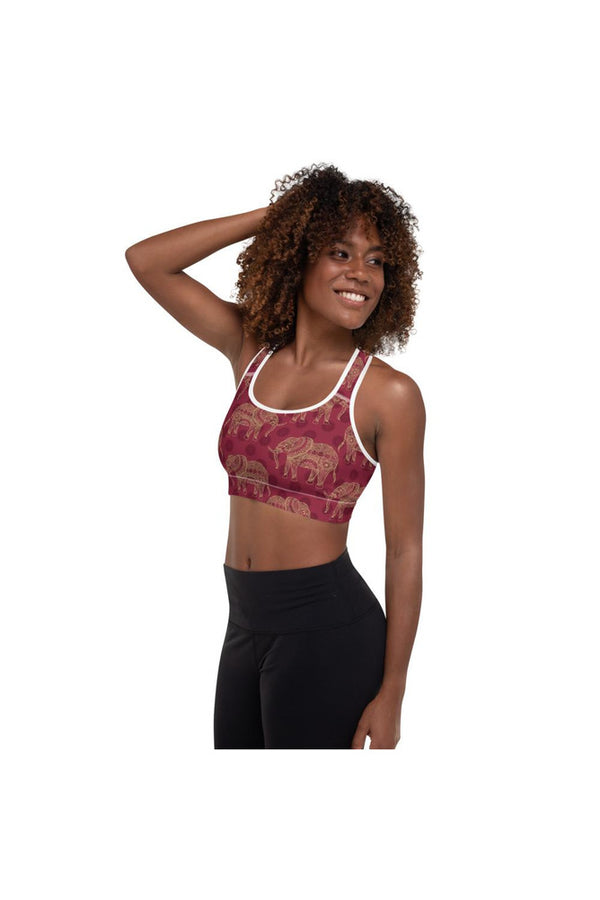 Elephant Mandala Padded Sports Bra - Objet D'Art