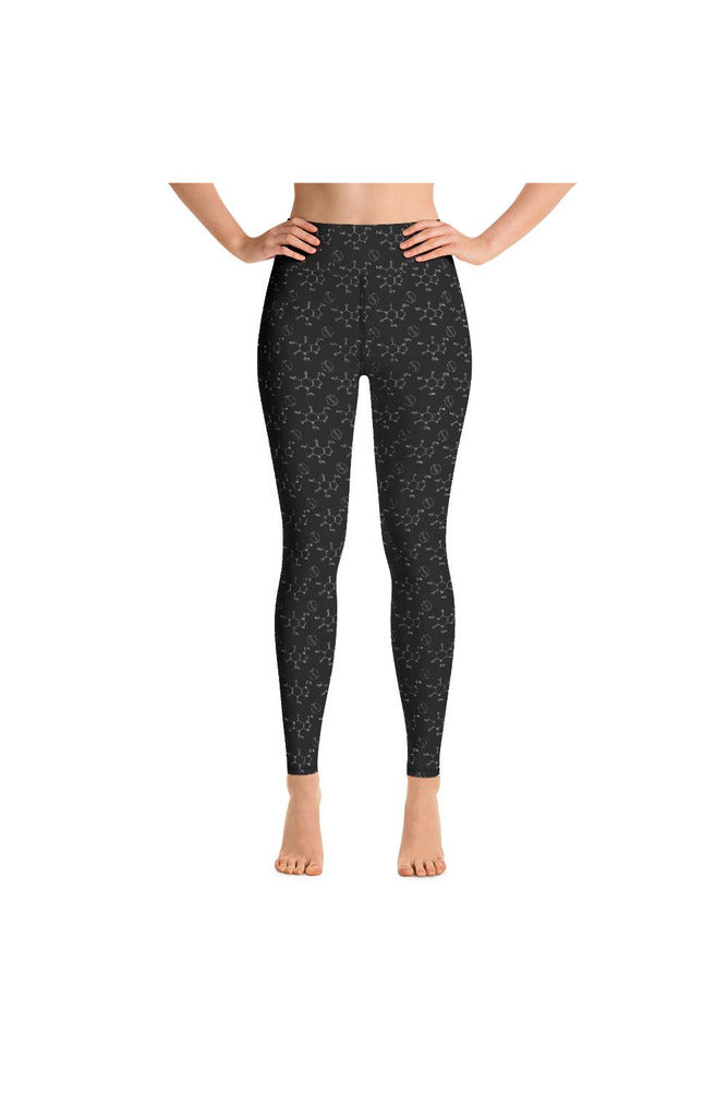 Caffeine Beans and Molecules Yoga Leggings - Objet D'Art