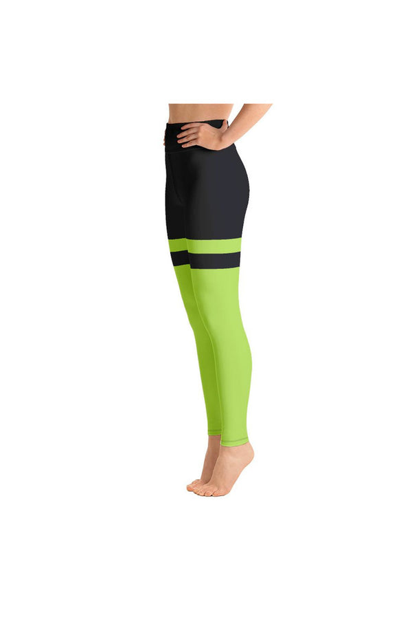 Lime Green & Midnight Blue Yoga Leggings - Objet D'Art