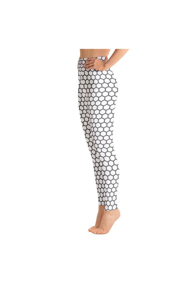 White Honeycomb Yoga Leggings - Objet D'Art