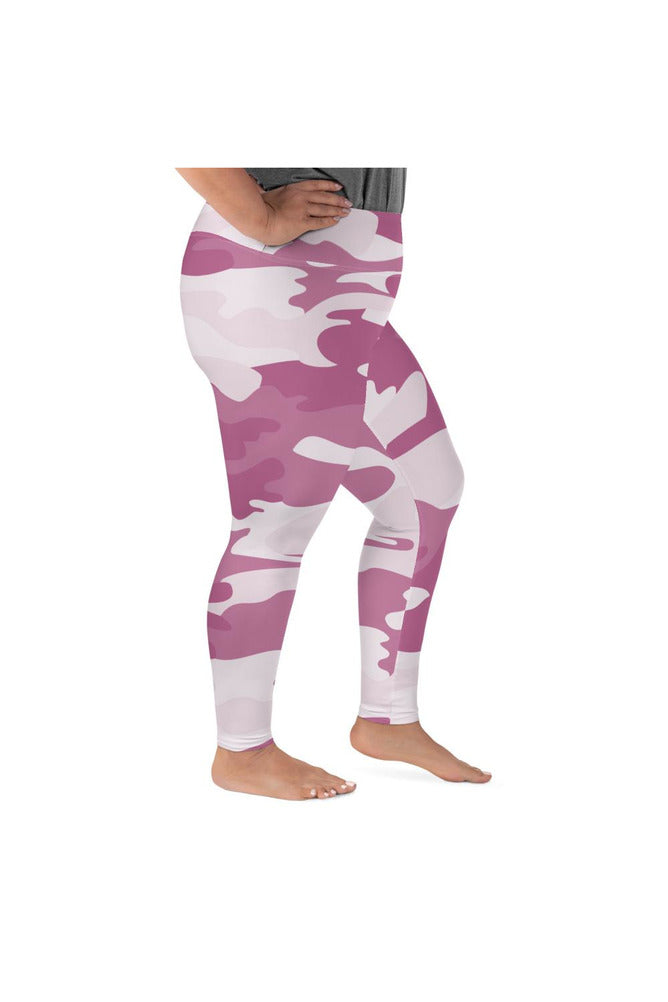Pretty Pink Urban Camouflage Plus Size Leggings - Objet D'Art