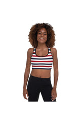 Red White & Blue Stripe Padded Sports Bra - Objet D'Art