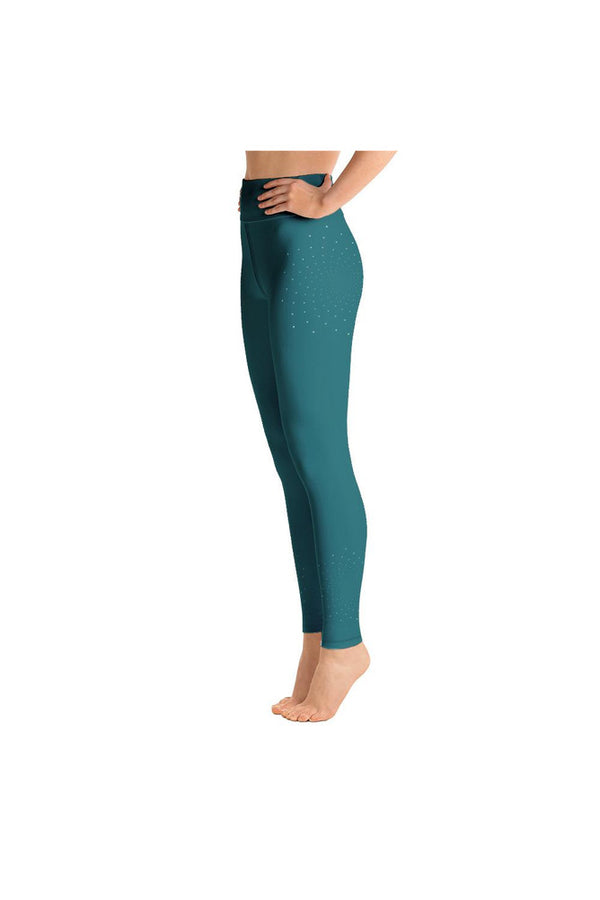 Turquoise Sparkle Yoga Leggings - Objet D'Art