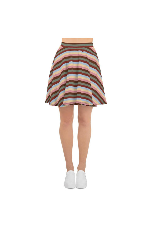 Pastel Striped Skater Skirt - Objet D'Art
