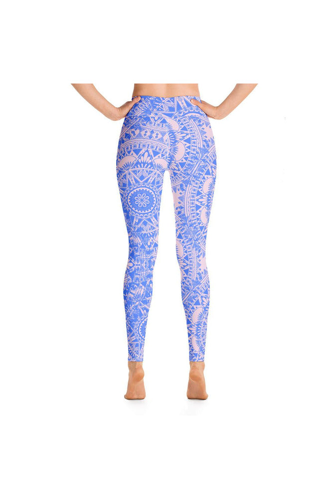 Pink & Blue Mandala Yoga Leggings - Objet D'Art