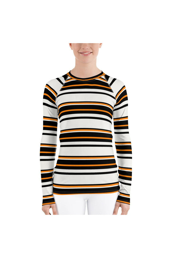 Striped Women's Rash Guard - Objet D'Art